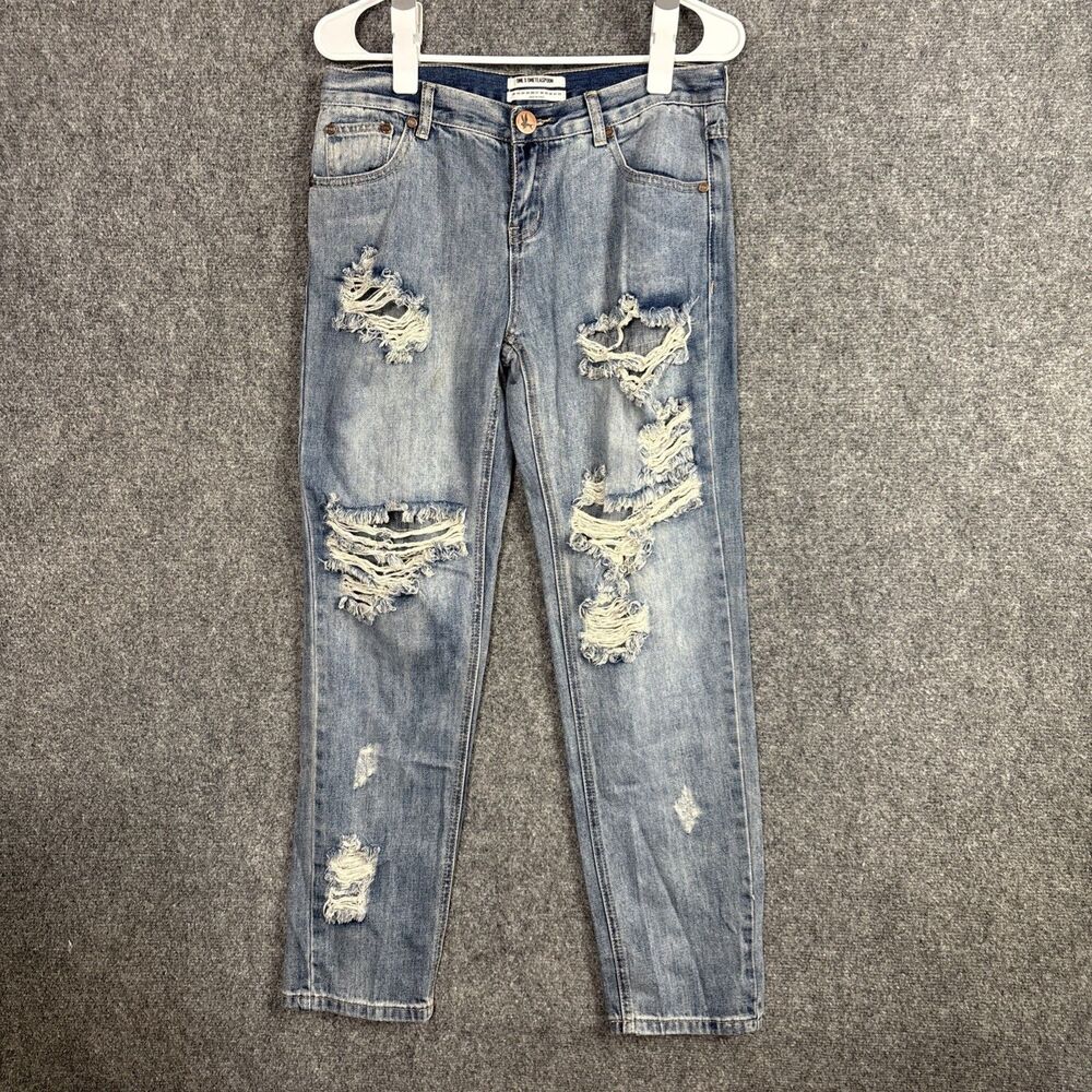 One Teaspoon Jeans Womens Size 26 Blue Distressed Awesome Baggies